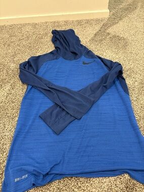 Nike Navy and Blue Dri-FIT Hoodie